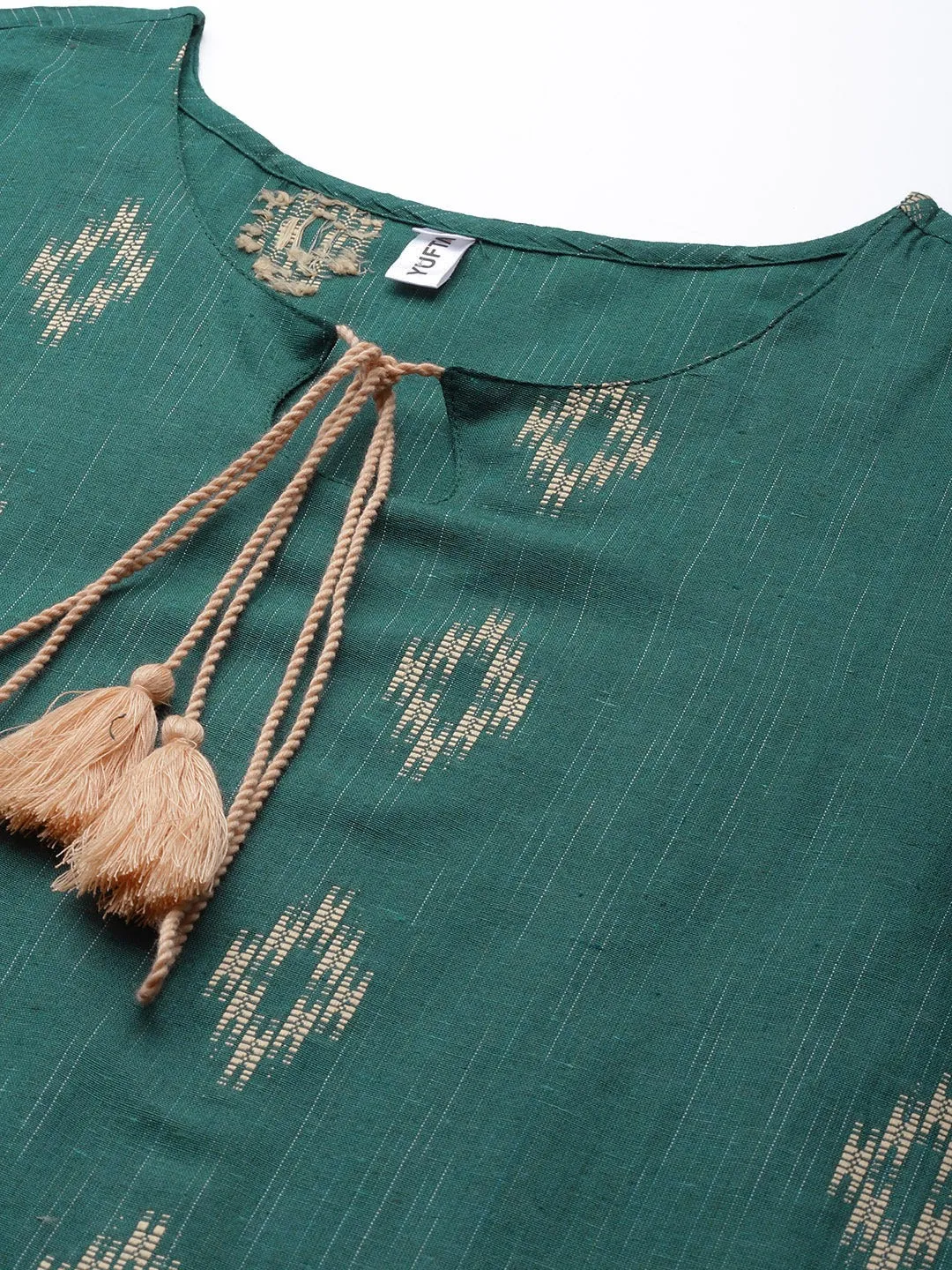 Women Green Pure Cotton Kurta