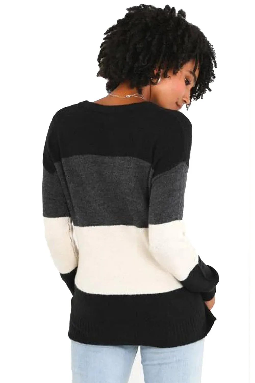 Women Striped Crew Neck Jumper