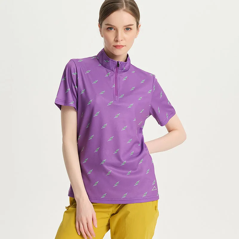 Women's Custom Printed Polyester Golf Polo Shirts