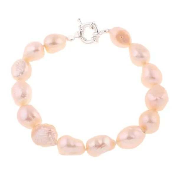 Womens Pearl Bracelet Classic 9-10mm Baroque Pearl - Pink