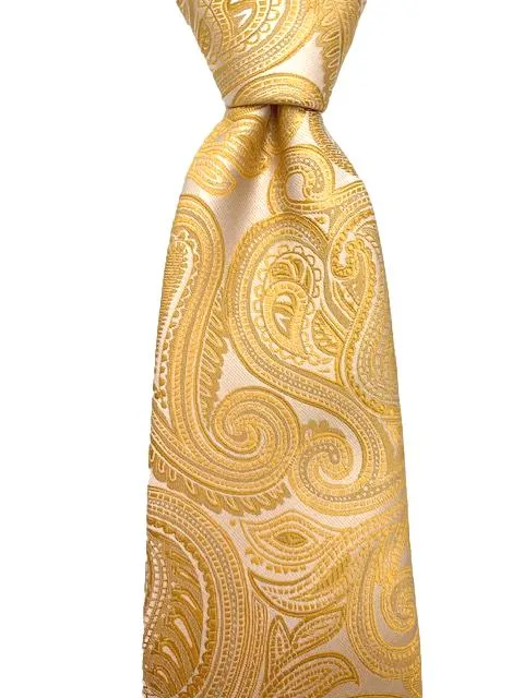 Yellow Gold Extra Long Paisley Tie