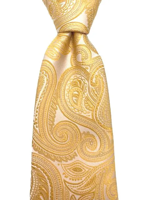 Yellow Gold Extra Long Paisley Tie